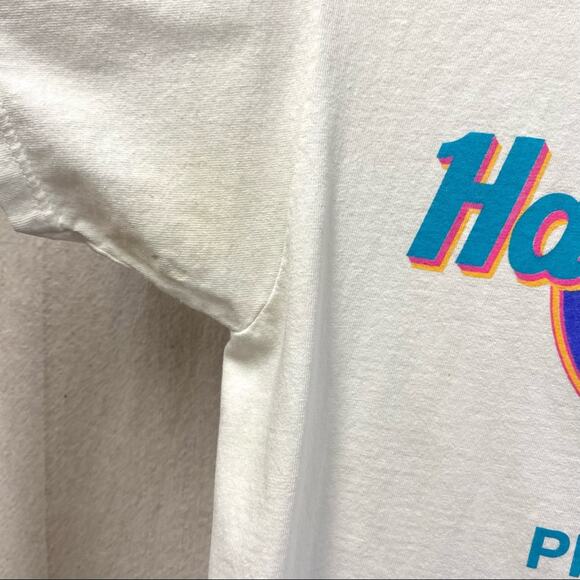 Vintage 90s Hard Rock Cafe Short Sleeve Tee Size Small 100% cotton neon graphic - Picture 11 of 14